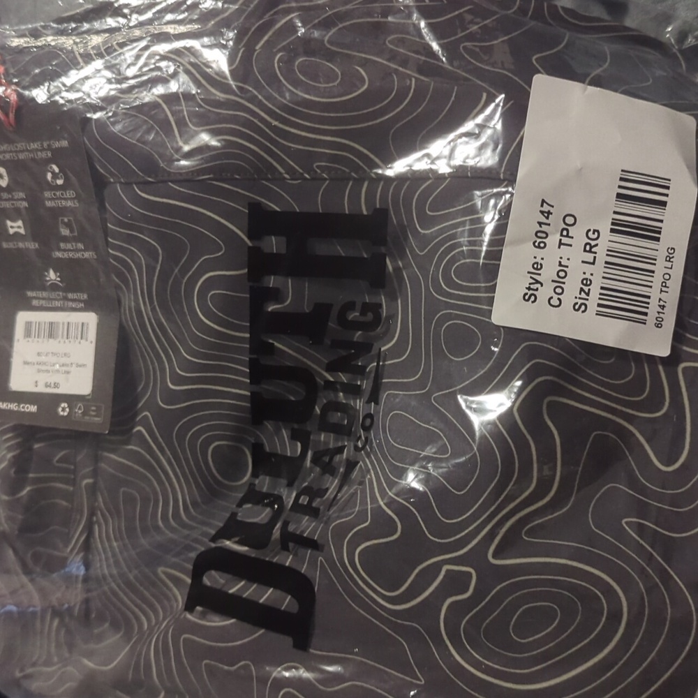 Duluth Trading Co AKHG Lost Lake 8" Swim Shorts w/ Liner- L